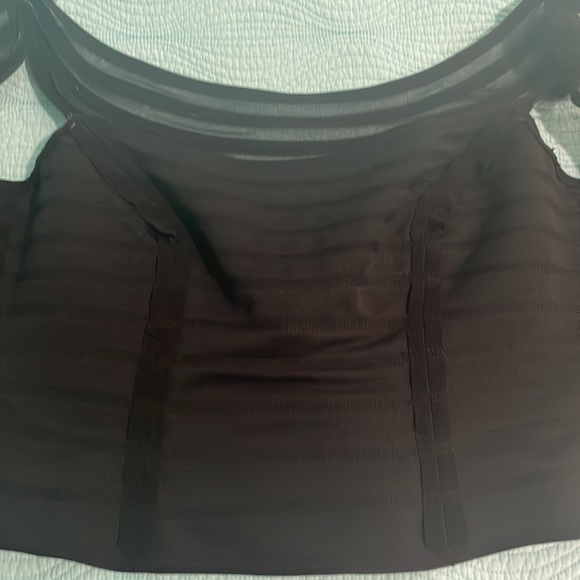 Js collection petite black striped cropped top - Picture 10 of 13